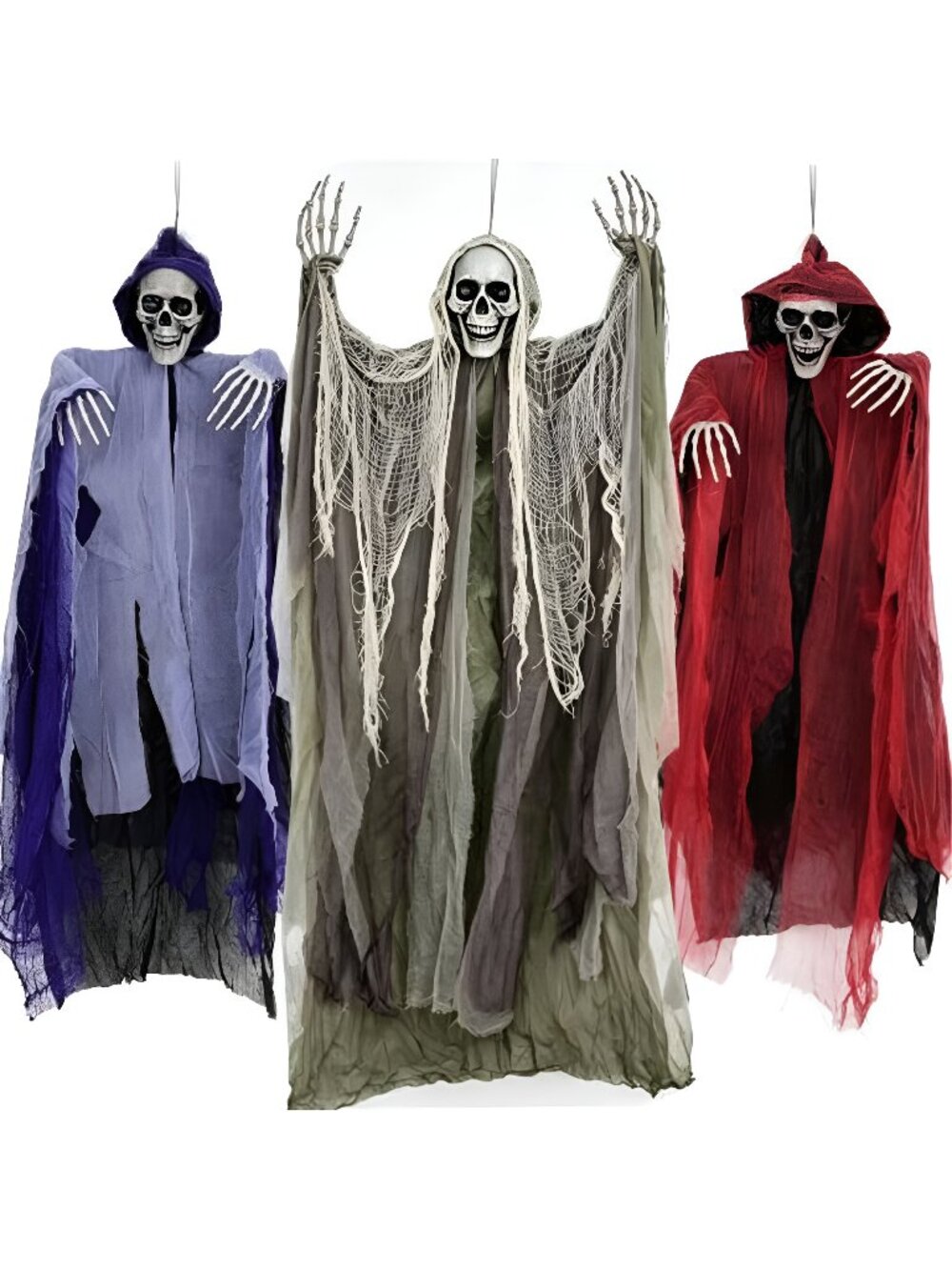 3 Pack Hanging Skeleton Ghosts Halloween Decorations Outdoor Yard Decor